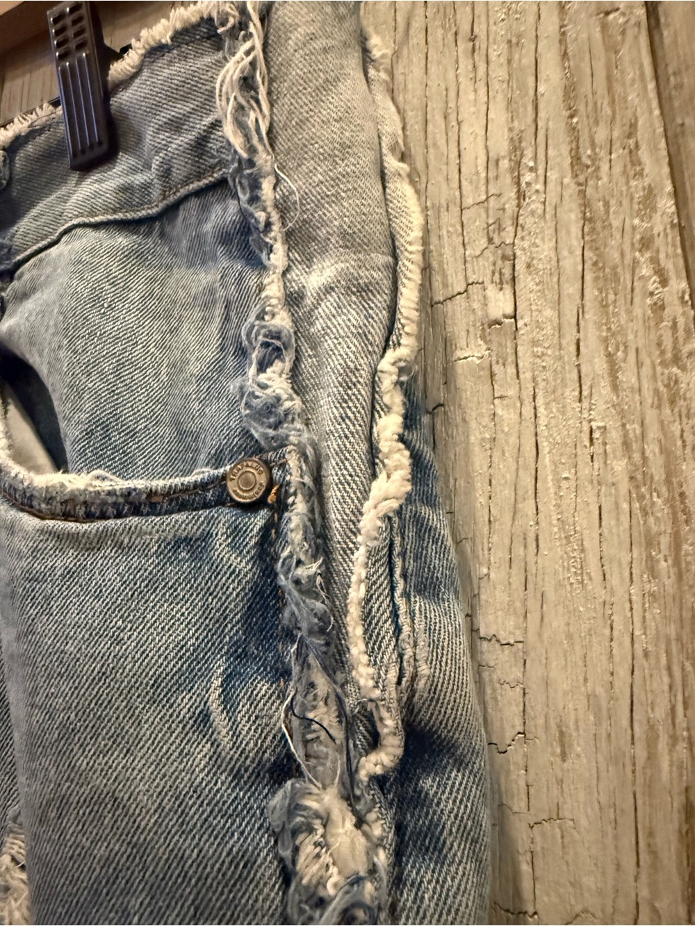 Zara Light Blue Asymmetrical Distressed Denim Skirt - Picture 5 of 9